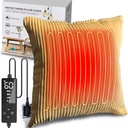 Creatrill Heated Pillow Cover 18x18 (베게 삽입 없음), 허리 통증 완화를위한 생리 가열 패드, Cramps에 대한 기간 가열 패드