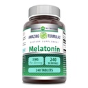 Amazing Formulas Melatonin Supplement | 3 Mg Per 서빙 | 240 정제 | Non-GMO | 글루텐 프리 | 미국
