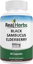 Real Herbs Elderberry Extract - Elderberry의 325mg에서 표준화 된 Elderberry의 275mg의 Elderberry 과일 추출물 5 : 1 - 부스트 Immunity - 60 채식 캡슐