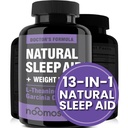 NooMost Natural Sleep Aid는 마그네슘, L theanine & Garcinia와 보충제를 보충합니다 | 성인을위한 깊은 수면을위한 수면 알약 | Non-Habit-Forming | 수면이면 잠을 잠들 수 있음 | 60 탭