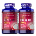 Puritan의 Pride Coenzyme CoQ10 200mg의 심장 건강을 위한 규정식 보충교재, 혈압, 구두 Gum 건강 및 건강한 시효 지원, 240 급속한 방출 Softgels, 2 팩