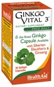 HealthAid Ginkgo Vital 3 – Ginkgo Biloba, Siberian Eleuthero & Korean Ginseng과 함께 한 번 매일 Softgel | 30 Softgels