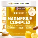 GoBiotix 마그네슘 글리세린 분말 – 여성 및 남성에 대 한 Cortisol 보충 – Citrate, Malate와 높은 흡수 마그네슘 복합 칼슘 보충 – 설탕 무료 - 420 mg, 60 서빙 - 꿀 감귤류