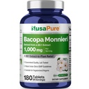 NusaPure Bacopa 잎 Monnieri 추출물 20,000 mg 180 정제 (Extract 20 : 1, Non-GMO, 글루텐 무료)