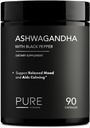 유기 Ashwagandha 1300mg 검은 후추 - 천연 스트레스 완화 및 에너지 지원 - 90 Vegan 캡슐 - 무드 & Adrenal Support Supplement - 미국에서 만든 비 GMO