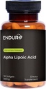 Endur 알파 Lipoic 산, 산화 방지제 방위 & 세포 에너지 지원, Immediate 방출, Vegan, 글루텐 자유로운, 300mg (150 Softgels)