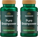 Swanson Pure Brainpower Brain Health Cognitive Memory Focus Support Brain-Derived Neurotrophic Factor (BDNF) 초본 보충 (Ginkgo Biloba, Bacopa Monnieri) 60 Veggie 캡슐 (Veg Cap) (2 팩)