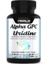 Alpha Gpc + Uridine 900mg - Boost Focus, Memory, Energy, Mood & Cognitive Performance에 대한 강력한 Nootropic - 120 채식 캡슐
