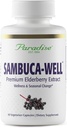 파라다이스 허브 Sambuca-Well, Sambucas Nigra, 유럽 Elderberry 50 : 1 추출물, 슈퍼 포텐, 울트라 순수, Vegan, 비 GMO, 글루텐 무료, 60 채식 캡슐