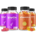 NutraChamps Biotin Gummies (2 팩) 및 비타민 C Gummies (2 팩) 4 팩 번들