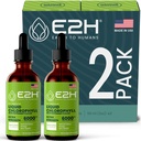 E2H Chlorophyll 액체 드롭 - 천연 에너지 부스터, 면역 시스템 지원 및 내부 탈취제 - Peppermint 풍미 - (2 병)