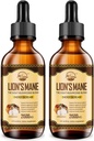 Nature's live Lions Mane Supplement, Liquid Mushroom Extract Drops, Immune System, Memory, Focus Boost, Mushroom Supplement with Lion's Mane, Cordyceps, Reishi, Vegan, 2 Pack