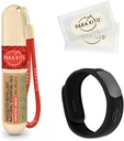PARA'KITO Mosquito Repellent 번들, 1 모기 Repellent 팔찌, 1 롤 온 젤, 버그 Repellent 팔찌, 착용 가능한 모기 Repellent 장치, 검정