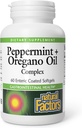 자연적인 요인, Peppermint & Oregano 기름 단지, 위장 건강을 위한 소화 원조, 60 softgels