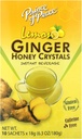 평화의 왕 Instant Natural Lemon Ginger Honey Crystals, 10 Sachets – Nausea Relief 및 Soothes Throat에 대한 Instant Hot 또는 Cold 음료 - Brew Ginger 및 Honey Crystals에 쉽게