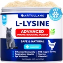 고양이를위한 L-Lysine - 리신 분말 보충 - 900mg / serving - 고양이 및 새끼 고양이를위한 면역 지원 - Sneezing, Runny Nose, Squinting, Watery Eyes, Cold, Eye Function, 호흡 건강 - 타우린과 함께