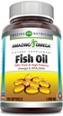 놀라운 오메가 물고기 기름 1000 mg Softgels 보충교재 | 오메가-3, 180 mg EPA. 120 mg DHA | 높은 효능 (200 조사)