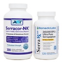 Serracor-NK (300) & Serra-RX 260,000 SU (120) - 흉터 조직 번들 - 산 저항하는 Serrapeptase Proteolytic 체계적인 효소