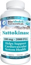 생물은 Nattokinase 보충교재를 흡수합니다. 100 mg, 2000 FUs. 400 일 공급. 비 GMO Natto 추출물 효소 (400 Veggie 모자)