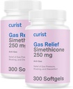 Curist 가스 구호 Simethicone 2 팩 - 250 mg Softgels (600 조사) 소화 구호, 금지 구호 & 성인 원조 가스를 위한 반대로 Flatulence 가스 알약 및 구호 구호 (600 Softgels)