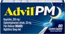 Advil PM Pain Reliever and Nighttime Sleep Aid, 통증 완화 및 수면 보조를위한 Diphenhydramine Citrate를위한 Ibuprofen과 통증 의학 - 80 개 (패치 2)