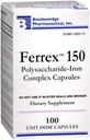 FERREX 150 다당류 철 복합 캡슐 100 개