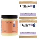 Butter Eczema 치료 6oz와 2 x Eczema 기복 비누 막대기 5oz 뭉치에 Chatham 자연적인 피부 관리 | Colloidal 글루텐 자유로운 Oatmeal로