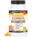 Saffron, Cinnamon 및 Cardamom Plus BioPerine Black Pepper Extract for Optimal Absorption, Natural Tumeric Curcumin Joint Support Supplement for Women and Men, 60 캡슐