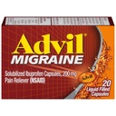 Advil Migraine 두통 구호, Ibuprofen 캡슐을 Migraine 구호, Nausea 구호 및 가벼운 감도 구호를위한 Ibuprofen 200mg - 20 액체 채워진 캡슐
