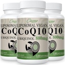 Liposomal CoQ10 800mg Ubiquinol Softgel의 최대 흡수 Ubiquinol Coenzyme Q10의 산화 방지제, 심장 기능 & 에너지 생산, 순수한 CoQ10 800mg, 180 Vegan Softgel를 위한 Ubiquinol CoQ10 보충교재