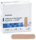 McKesson - 접착제 스트립 McKesson 1 X 3 인치 플라스틱 장방형 Tan Sterile - 100 / 박스 - McK