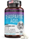 Kaibro Nutra D-Aspartic 산은 남자, 봉사, 에너지 & 테스토스테론 지원, 글루텐 자유로운 비 GMO, 180 Vegan 캡슐 당 2440mg D-Aspartic 산을 보충합니다