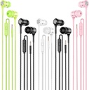 마이크 5 팩, 무거운 베이스, 높은 사운드 품질 이어폰, iPad, 노트북, MP3, 안드로이드 스마트 폰과 호환되는 내장 헤드폰, 모든 3.5mm 잭 장치