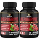 (2 팩) Berberine 보충 플러스 Ceylon Cinnamon, Turmeric, Artichoke, 우유 이틀, 검은 후추 - 120 캡슐 - 4 개월 공급