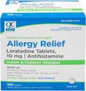 질 선택 24 시간 알레르기 약, 실내 & 옥외 알레르기, Loratadine 10mg 항히스타민, Sneezing, Runny Nose, Itchy & Watery 눈, 100 조사의 기복을 위한 비 돌진 기복