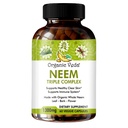 유기 Veda Neem 캡슐 Triple Complex Neem 잎 추출물, Bark & Flower - 초본 보충교재 부스트 Immunity, 개량 소화, 피부 건강 & 지원 Cleansing - 60 조사