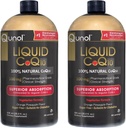 Qunol 액체 CoQ10 100mg의 Coenzyme Q10의 우량한 흡수 자연적인 보충교재 모양, 심장 건강을 위한 산화 방지제, 오렌지 파인애플 맛, 60의 서빙, 20.3 oz 병, 2 팩