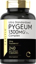 Carlyle Pygeum 보충교재 1300mg | 240의 캡슐 | 비 GMO, 글루텐 무료 | Africanum Bark 추출물 보충교재