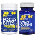 NATURAL STACKS Smart Caffeine + Focus Bites 번들 - 카페인 & 파라잔틴 보충제 - 에너지 및 포커스 * 지원 - 지터 또는 충돌 없음 - 90 조각