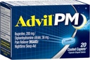 Advil PM (20 조사) 고통 Reliever/Nighttime 수면 원조는 모자, 200mg Ibuprofen, 38mg Diphenhydramine를 입혔습니다