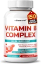 비타민 B 복합체 - Thiamin, Riboflavin, Niacin 비타민 B6, Folate, 비타민 B12 - 에너지, 초점, 머리, 피부, 못 지원 - 150 조사 - 미국에서 제조 및 테스트