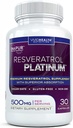 Resveratrol 플래티넘 산화제 보충교재: Immune 지원, 활력 및 두뇌 건강을 위한 순수한, 자연적인 Trans Resveratrol를 가진 강력한 노화 방지 공식, 30 글루텐 자유로운 Veggie 캡슐