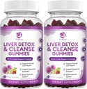 Liver Cleanse Detox & Repair Gummies - 1 Liver Support Supplement w/Milk Thistle Silymarin,Dandelion, Artichoke Extract & Elderberry - 설탕 없음, Liver Health Supplement -120 Ct