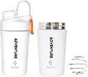 Ozizo Protein Mixing Cup for Protein Mixes - 20 Ounces 스테인레스 스틸 단백질 셰이커 병, 절연, 누출 방지, 냄새 방지, 남성, 여성, 소년, 소녀, 핫 및 냉 음료 용 작은 귀여운 체육관 믹서