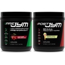 PRE JYM 30 Black Cherry & Post JYM Rainbow Sherbert Post-Workout 30 서빙 근육 회복 음료