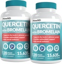 Bromelain 보충교재를 가진 28-in-1 Quercetin - 매일 면역 방어 지원을 위한 Quercetin 500mg 캡슐 - 비타민 D (120의 ct, 2)를 가진 성인을 위한 비타민 C 그리고 아연을 가진 Quercetin