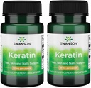 Swanson Keratin (Tibetan Wool에서) - 건강한 관절, 헤어, 피부 및 손톱을 촉진하는 천연 보충 - Nourish Healthy Connective Tissues - (60 캡슐, 50mg 각) (2 팩)
