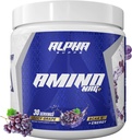 Alpha Supps Amino NRG+ BCAA Amino Energy Recovery Powder - Electrolytes와 Hydration Blend - Men & Women (30 서빙, Juicy Grape)의 최적의 성능 지원을위한 초점 혼합