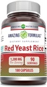 서빙 캡슐 보충 당 놀라운 수식 빨간 효모 밥 1200mg | Non-GMO | 글루텐 무료 | 미국에서 제작 (180 개)