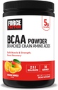 힘 요인 BCAA 아미노산 보충교재 2:1: 1, 근육 회복과 성과, 인공적인 색깔 또는 풍미, 오렌지 망고, 30의 서빙에 맛있고는 그리고 재생 BCAA 분말